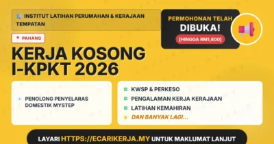 Jawatan Kosong Penolong Penyelaras Domestik Mystep – Institut Latihan Perumahan Dan Kerajaan Tempatan 2026