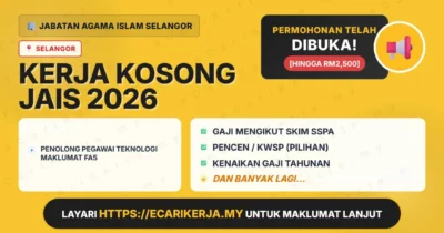 Jawatan Kosong Penolong Pegawai Teknologi Maklumat Fa5 – Jabatan Agama Islam Selangor 2026
