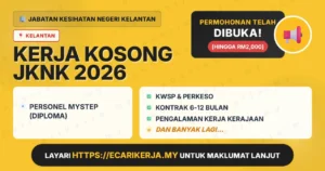 Jawatan Kosong Personel Mystep (Diploma) – Jabatan Kesihatan Negeri Kelantan 2026