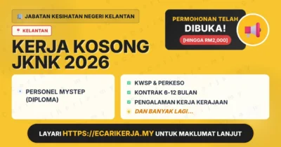 Jawatan Kosong Personel Mystep (Diploma) – Jabatan Kesihatan Negeri Kelantan 2026