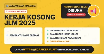 Jawatan Kosong Pembantu Laut Gred A1 – Jabatan Laut Malaysia 2026