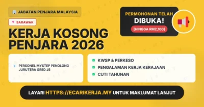 Jawatan Kosong Personel Mystep Penolong Jurutera Gred J5 – Jabatan Penjara Malaysia 2026