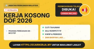 Jawatan Kosong Pegawai Perikanan G9 – Mystep – Jabatan Perikanan Malaysia 2026