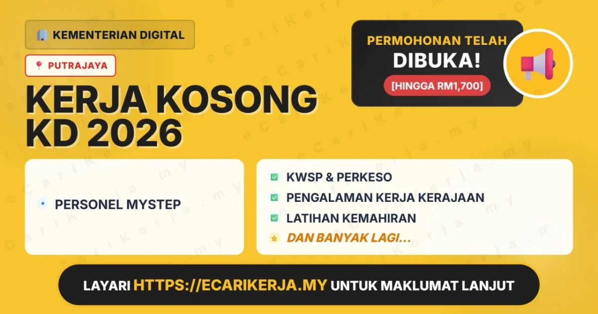 Jawatan Kosong Personel Mystep – Kementerian Digital 2026