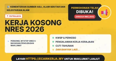 Jawatan Kosong Personel Mystep Gred 5 Bahagian Pengurusan Maklumat – Kementerian Sumber Asli, Alam Sekitar Dan Kelestarian Alam 2026
