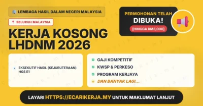 Jawatan Kosong Eksekutif Hasil (Kejuruteraan) Hgs E1 – Lembaga Hasil Dalam Negeri Malaysia 2026