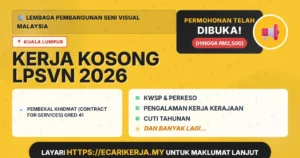 Jawatan Kosong Pembekal Khidmat (Contract For Services) Gred 41 – Lembaga Pembangunan Seni Visual Malaysia 2026