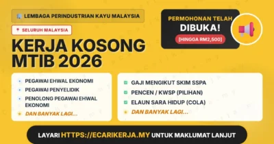 Jawatan Kosong Pegawai Ehwal Ekonomi Dan 9+ Jawatan Lain Di Lembaga Perindustrian Kayu Malaysia 2026