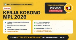 Jawatan Kosong Pegawai Kesihatan Persekitaran (Tetap) Dan 11+ Jawatan Lain Di Majlis Perbandaran Langkawi 2026 (Tetap Sspa)
