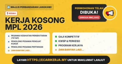 Jawatan Kosong Pegawai Kesihatan Persekitaran (Tetap) Dan 11+ Jawatan Lain Di Majlis Perbandaran Langkawi 2026 (Tetap Sspa)
