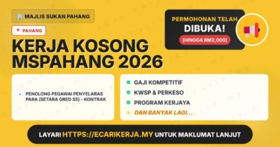 Jawatan Kosong Penolong Pegawai Penyelaras Para (Setara Gred S5) – Kontrak – Majlis Sukan Pahang 2026