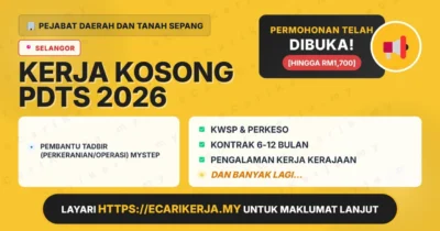 Jawatan Kosong Pembantu Tadbir (Perkeranian/Operasi) Mystep – Pejabat Daerah Dan Tanah Sepang 2026