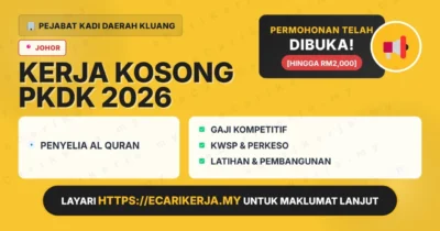 Jawatan Kosong Penyelia Al Quran – Kontrak – Pejabat Kadi Daerah Kluang 2026