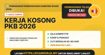 Jawatan Kosong Penolong Pegawai Teknologi Maklumat Gred Fa5 – Perbadanan Pembangunan Kampong Bharu (Pkb) 2026