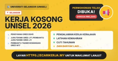 Jawatan Kosong Pensyarah Gred Ds45 Dan 3+ Jawatan Lain Di Universiti Selangor (Unisel) 2026
