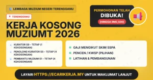 3 Jawatan Kosong Di Lembaga Muzium Negeri Terengganu 2026 (Tetap Sspa)