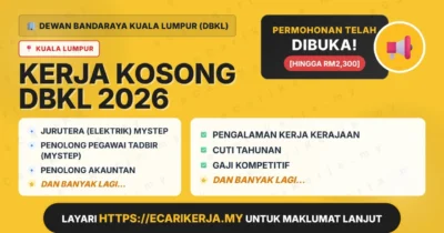 Jawatan Kosong Jurutera (Elektrik) Mystep Dan 4+ Jawatan Lain Di Dewan Bandaraya Kuala Lumpur (Dbkl) 2026