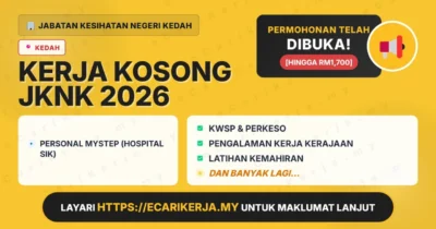 Jawatan Kosong Personal Mystep (Hospital Sik) – Jabatan Kesihatan Negeri Kedah 2026