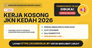Jawatan Kosong Personel Mystep Promosi Kesihatan (Wellness Hub Kulim) – Jabatan Kesihatan Negeri Kedah 2026