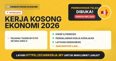 Jawatan Kosong Pegawai Tadbir Mystep Setara Gred 9 – Kementerian Ekonomi 2026