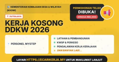 Jawatan Kosong Personel Mystep – Kementerian Kemajuan Desa Dan Wilayah (Kkdw) 2026
