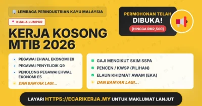 Jawatan Kosong Pegawai Ehwal Ekonomi E9 Dan 9+ Jawatan Lain Di Lembaga Perindustrian Kayu Malaysia 2026 (Tetap Sspa)