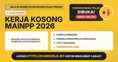 Jawatan Kosong Personel Mystep Pembantu Tadbir (Kejuruteraan/Aset) – Majlis Agama Islam Negeri Pulau Pinang 2026