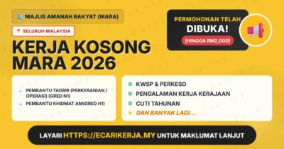 Jawatan Kosong Pembantu Tadbir (Perkeranian / Operasi) (Gred N1) Dan Pembantu Khidmat Am(Gred H1) – Majlis Amanah Rakyat (Mara) 2026 (Tetap Sspa)