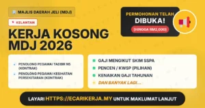 Jawatan Kosong Penolong Pegawai Tadbir N5 (Kontrak) Dan Penolong Pegawai Kesihatan Persekitaran (Kontrak) – Majlis Daerah Jeli (Mdj) 2026