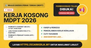 3 Jawatan Kosong Di Majlis Daerah Perak Tengah (Mdpt) 2026 (Tetap Sspa)