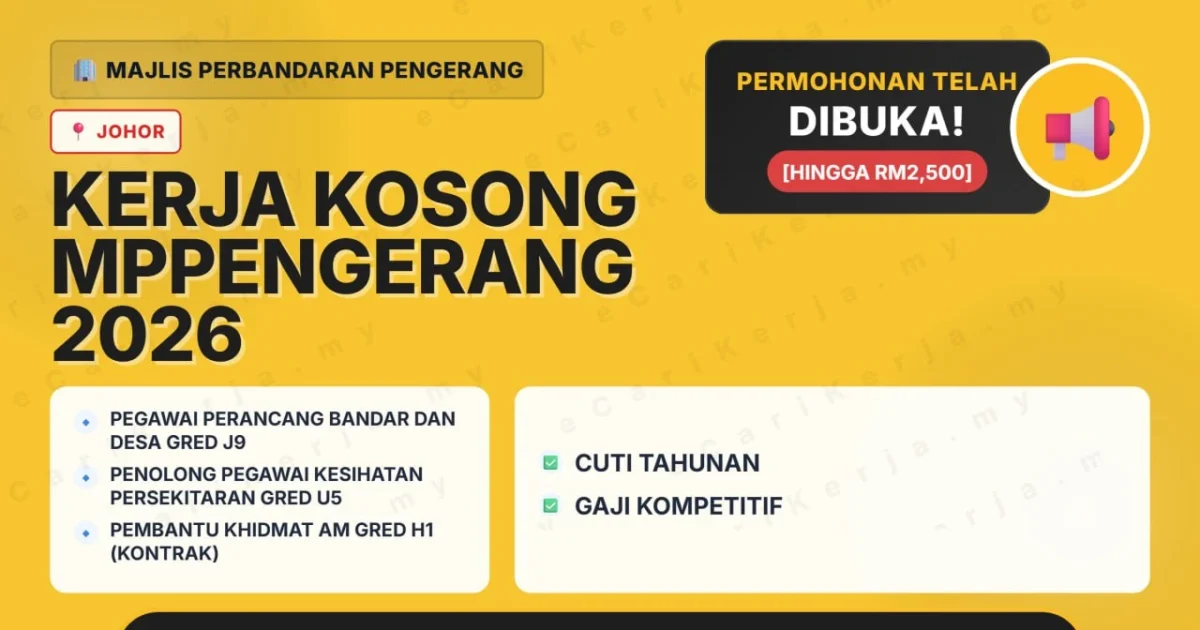 3 Jawatan Kosong Di Majlis Perbandaran Pengerang 2026 (Tetap Sspa)