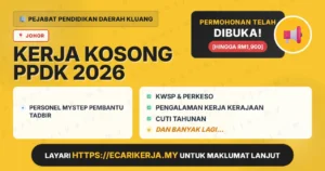 Jawatan Kosong Personel Mystep Pembantu Tadbir – Pejabat Pendidikan Daerah Kluang 2026
