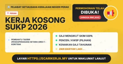 Jawatan Kosong Pembantu Tadbir (Pengoperasian) Setara Gred 1 – Kontrak – Pejabat Setiausaha Kerajaan Negeri Perak 2026