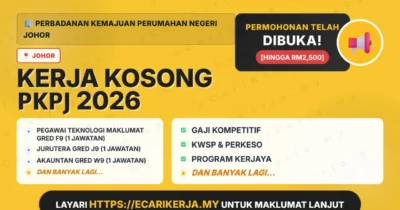 Jawatan Kosong Pegawai Teknologi Maklumat Gred F9 (1 Jawatan) Dan 6+ Jawatan Lain Di Perbadanan Kemajuan Perumahan Negeri Johor 2026 (Tetap Sspa)