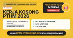 Jawatan Kosong Pegawai Undang-Undang Gred L9 (Kontrak) Dan Penolong Pegawai Undang-Undang Gred L5 (Kontrak) – Perbadanan Teknologi Hijau Melaka 2026