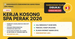 Jawatan Kosong Pembantu Keselamatan Gred Kp1 (Tetap) Dan 4+ Jawatan Lain Di Suruhanjaya Perkhidmatan Awam Perak (Spa Perak) 2026 (Tetap Sspa)