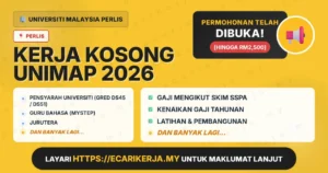 Jawatan Kosong Pensyarah Universiti (Gred Ds45 / Ds51) Dan 12+ Jawatan Lain Di Universiti Malaysia Perlis (Unimap) 2026 (Tetap Sspa)