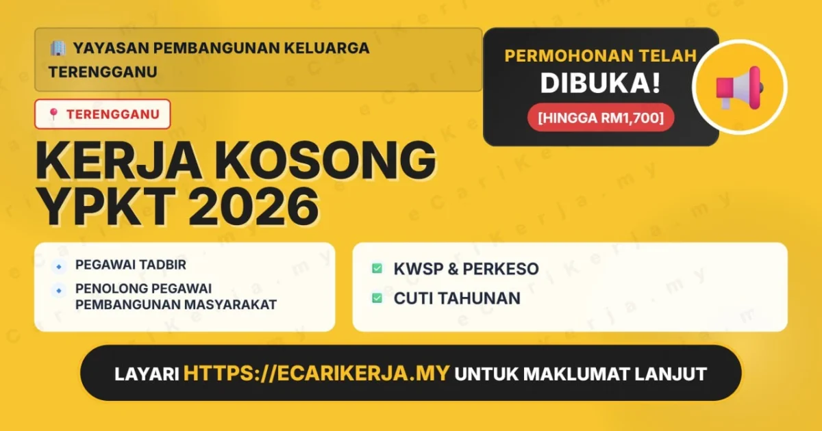 Jawatan Kosong Pegawai Tadbir Dan Penolong Pegawai Pembangunan Masyarakat – Yayasan Pembangunan Keluarga Terengganu 2026 (Tetap Sspa)