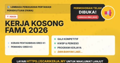Jawatan Kosong Kerani Pentadbiran Gred K1 Dan Pemandu Gred K3 – Lembaga Pemasaran Pertanian Persekutuan (Fama) 2026 (Tetap Sspa)