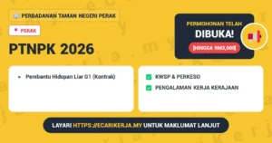 Jawatan Kosong Pembantu Hidupan Liar G1 (Kontrak) – Perbadanan Taman Negeri Perak 2026