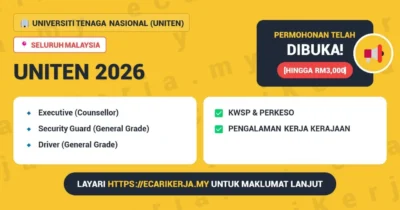 3 Jawatan Kosong Di Universiti Tenaga Nasional (Uniten) 2026 (Tetap Sspa)