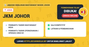 Jawatan Kosong Pembantu Tadbir Masyarakat India Dan Pembantu Tadbir (Perkeranian / Operasi) Gred N1⁣ – Jabatan Kebajikan Masyarakat Negeri Johor 2026 (Tetap Sspa)