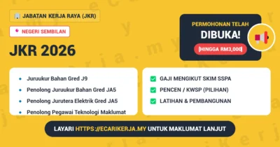 Jawatan Kosong Juruukur Bahan Gred J9 Dan 4+ Jawatan Lain Di Jabatan Kerja Raya (Jkr) 2026 (Kontrak)