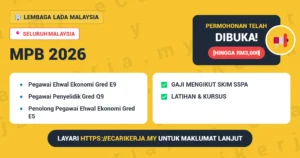 Jawatan Kosong Pegawai Ehwal Ekonomi Gred E9 Dan 4+ Jawatan Lain Di Lembaga Lada Malaysia 2026 (Kontrak Interim Sspa)