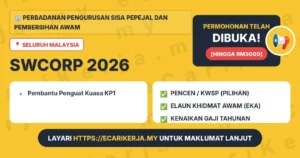 Jawatan Kosong Pembantu Penguat Kuasa Kp1 – Perbadanan Pengurusan Sisa Pepejal Dan Pembersihan Awam 2026 (Tetap Sspa)