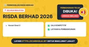 Jawatan Kosong Kerani Gred 3 – Permodalan Risda Berhad 2026 (Tetap Sspa)