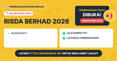 Jawatan Kosong Kerani Gred 3 – Permodalan Risda Berhad 2026 (Tetap Sspa)